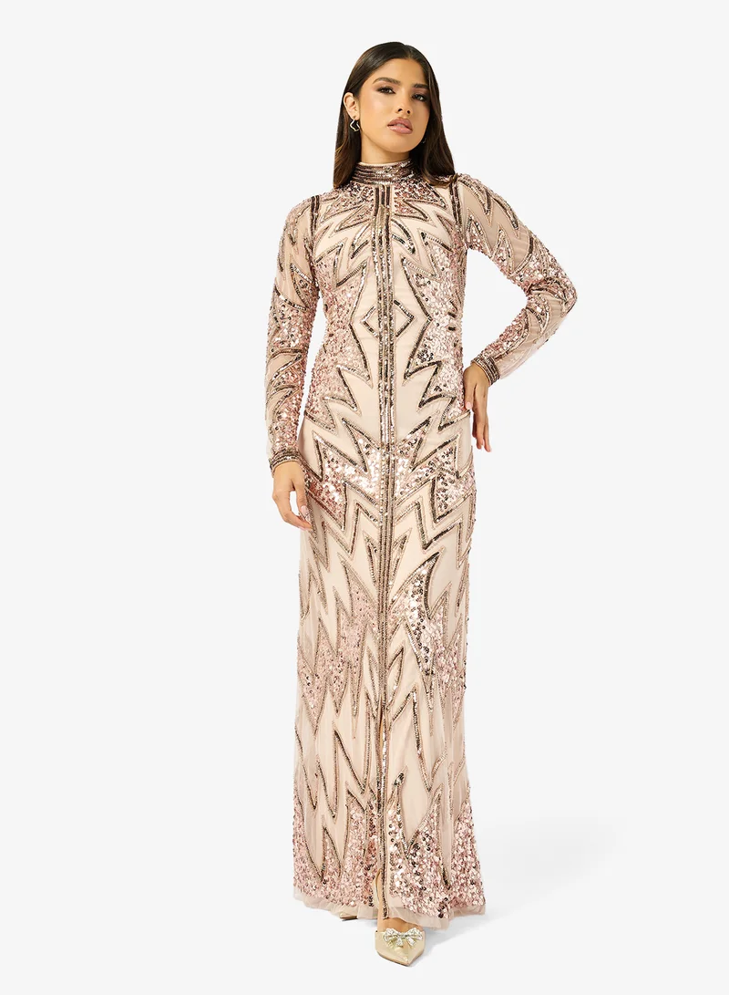 اميليا روز فستان ماكسي بفتحة أمامية